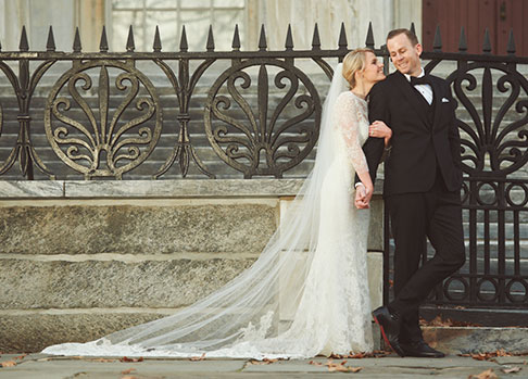 Photo of bride on groom's arm